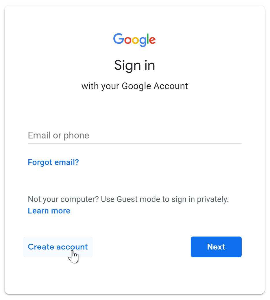 How To Create A Gmail Account UniApplyForMe   Create Account Button 